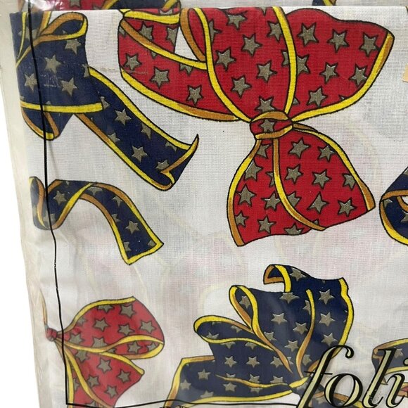 Kemp & Beatley Holiday Folio Ribbons Bows Christmas Tablecloth 60x102 Oblong New - Picture 6 of 7